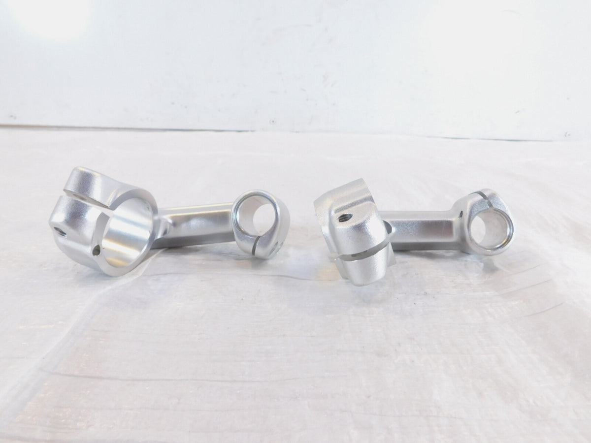 Royal Enfield Continental GT 650 Silver Front Left/Right Handlebar Riser Clamps - C3 Cycle