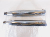 Pair Harley Davidson Road King Electra Glide Chrome Bub Slip On Exhaust Mufflers - C3 Cycle