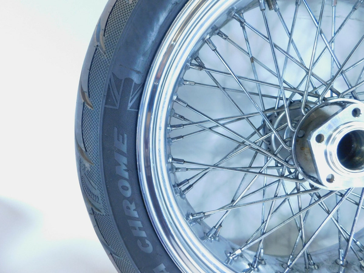 Bent Harley Davidson EVO Softail Sportster Dyna Custom Wide Wheel w/ 200mm Tire - C3 Cycle