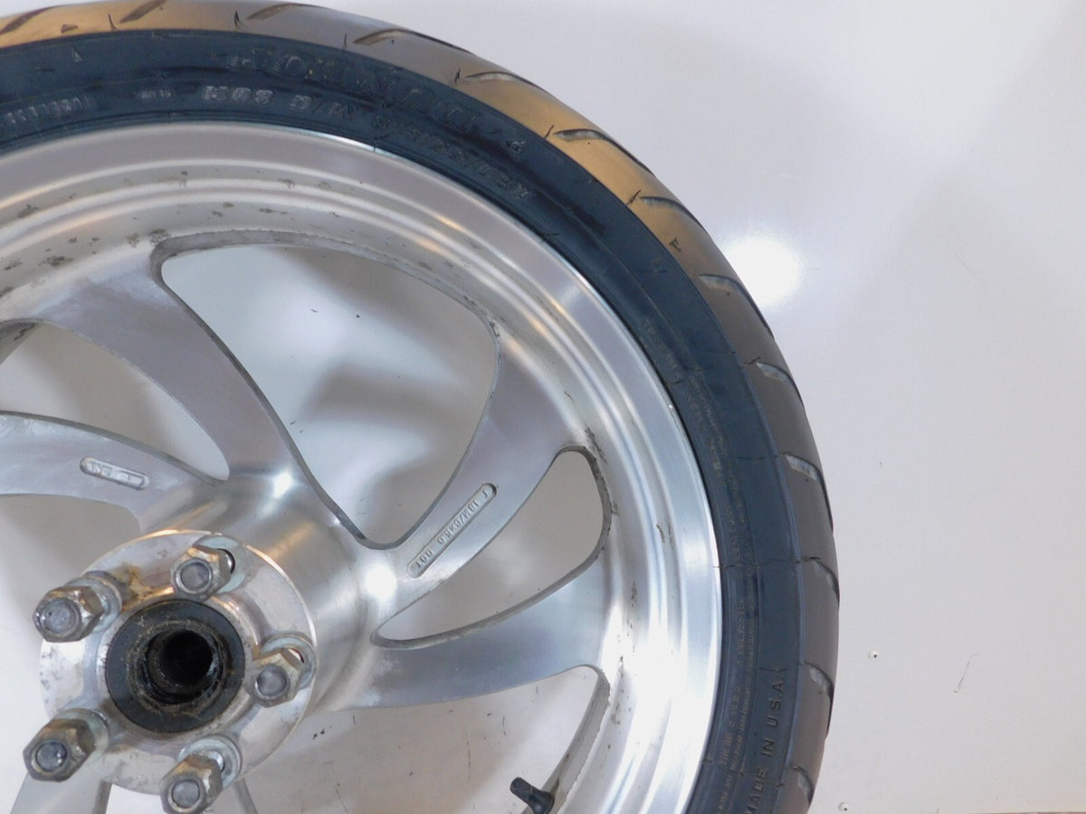 2006 2007 2008 Victory Kingpin & Vegas Silver Cast Rear Wheel Rim w/ Tire 18"x5" - C3 Cycle