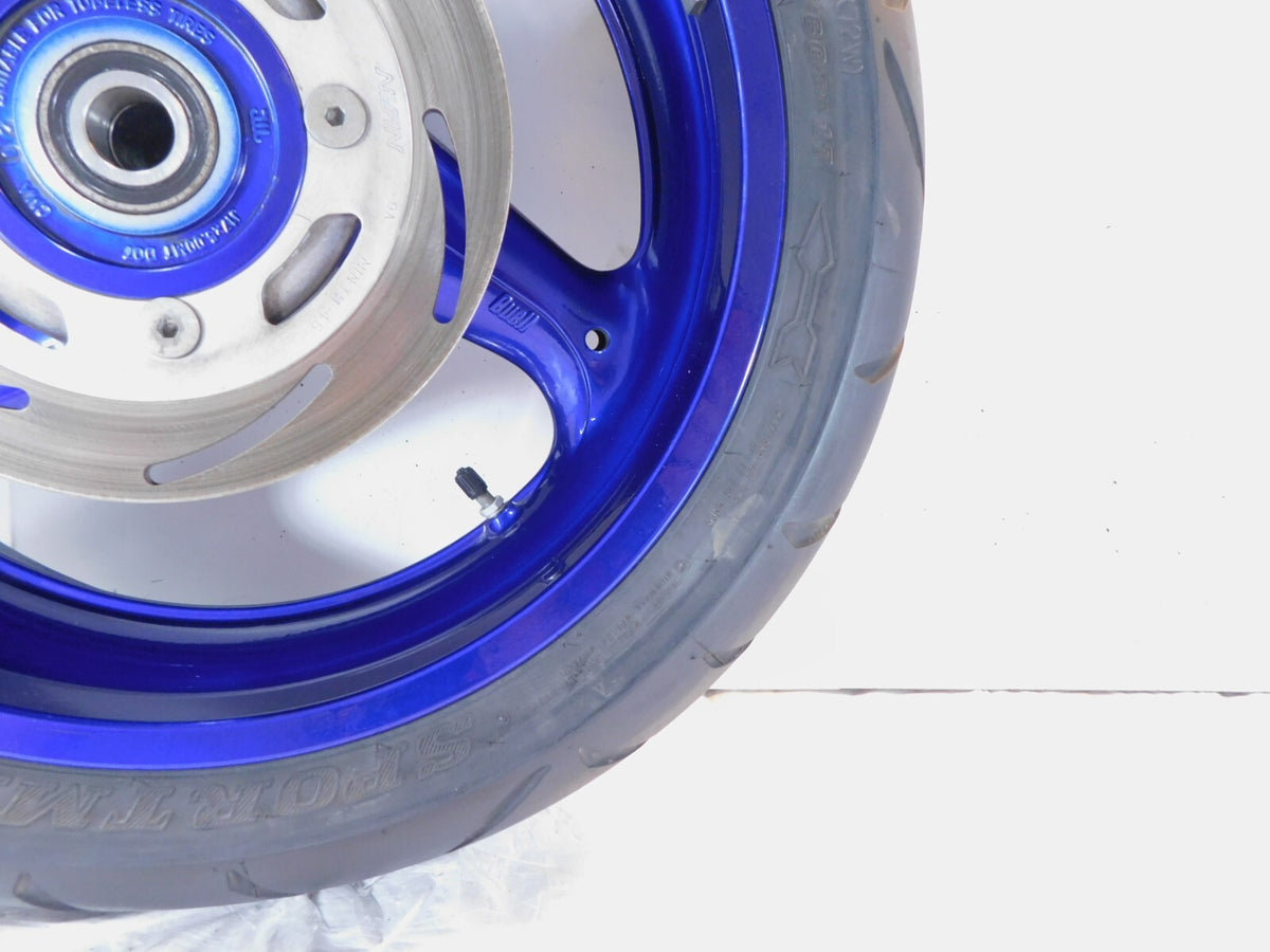 1999 Buell X1 Lightning Limited Edition Blue Cast 3 Spoke Rear Wheel Rim & Tire - C3 Cycle