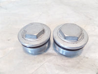 2017 17 Royal Enfield Continental GT 535 Silver Front Fork Tube Bolt Plug Caps - C3 Cycle