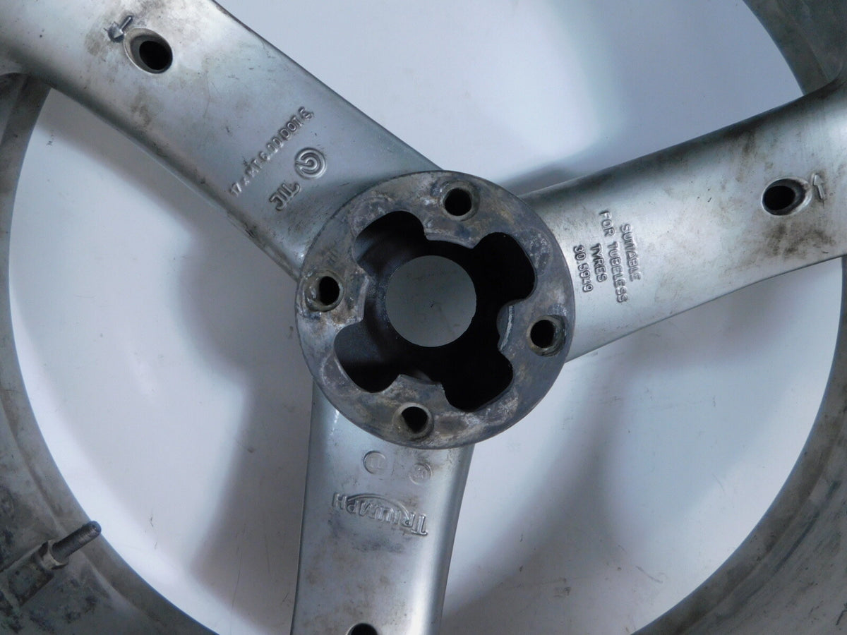 Triumph Daytona 955i & Speed Triple Sprint Silver Rear Wheel Rim & Tire T2015213 - C3 Cycle