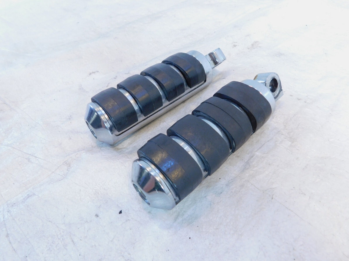 Harley Touring Dyna Sportster & Softail ISO Chrome & Rubber Footpeg Footrests - C3 Cycle