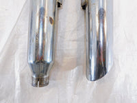 2009 Harley Davidson Dyna FXDB Street Bob Pair Chrome Exhaust Pipe Mufflers - C3 Cycle