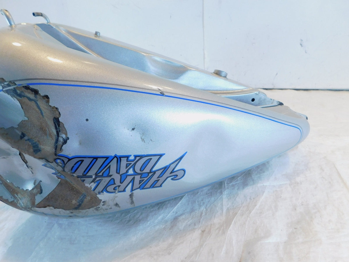 2004-2005 Harley Davidson Dyna Low Rider FXDL Silver Fuel Petrol Tank- Dents - C3 Cycle
