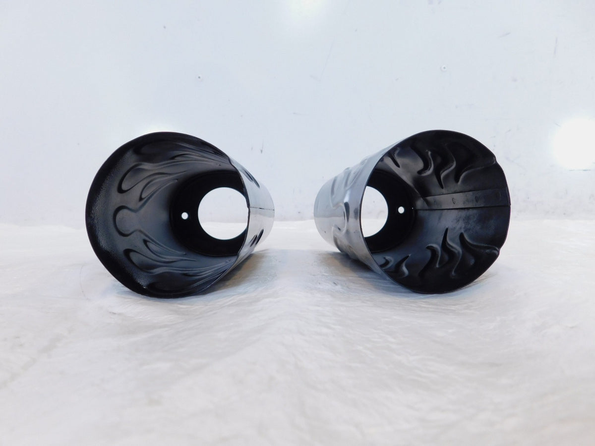 Harley Road King & Electra Glide & Softail Black Front Fork Slider Cover Tins - C3 Cycle