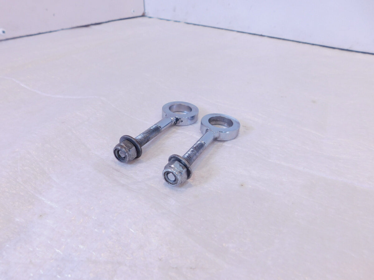 Indian Gilroy Scout Chief & Spirit Chrome Rear Wheel Axle Adjuster Bolts w/ Nuts - C3 Cycle