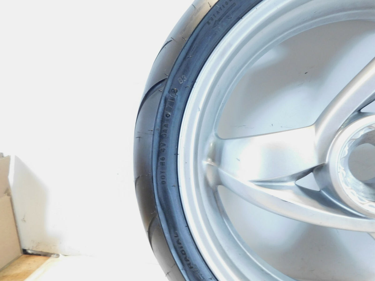2001 2002 2003 2004 2005 BMW F650CS Silver Rear Wheel Rim & Tire - 36317681009 - C3 Cycle