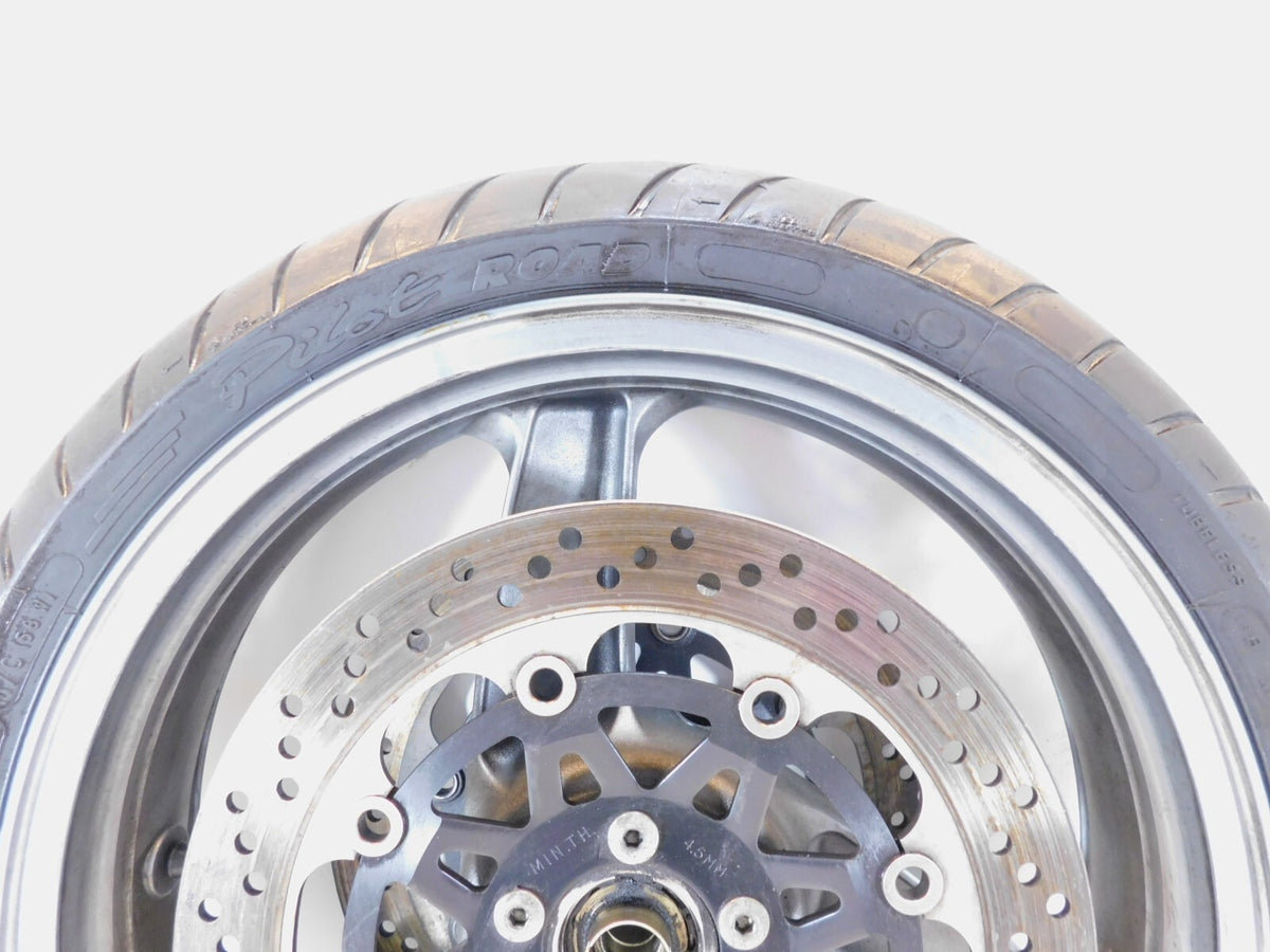 1990-1992 Kawasaki Ninja ZX-11 ZX1100 Gray Front Wheel Hub Rim & Brake Rotors - C3 Cycle