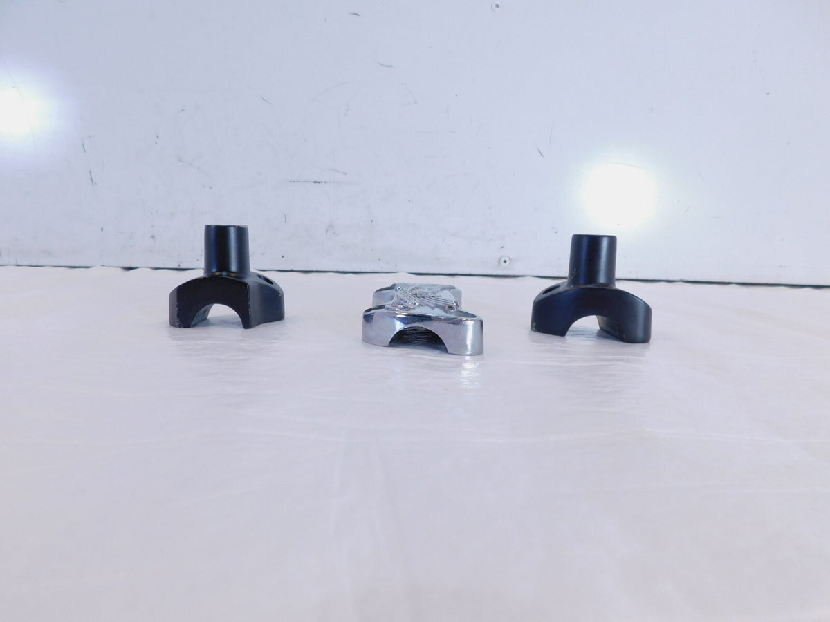 Harley Davidson Sportster 883 Chrome Eagle Spirit Handlebar Bar Riser Clamps - C3 Cycle