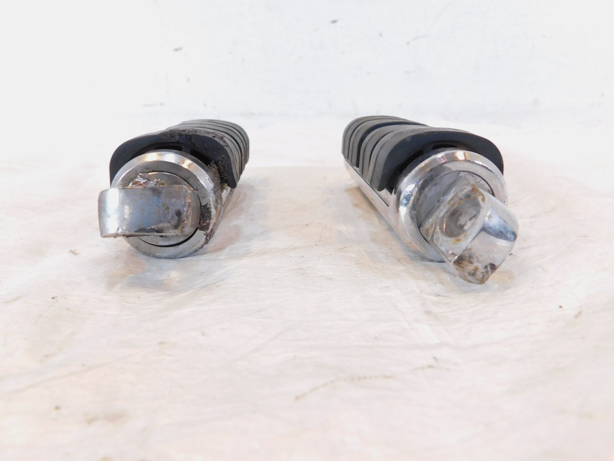 Pair Harley Touring FXR Dyna Sportster & Softail Black ISO Peg Footpeg Footrests - C3 Cycle