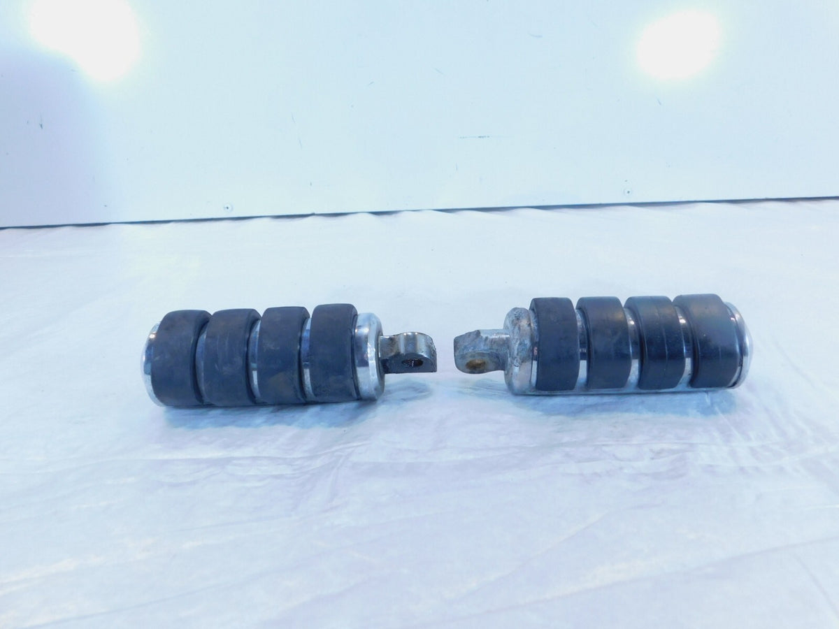 Pair Harley Touring FXR Dyna Sportster & Softail Black ISO Peg Footpeg Footrests