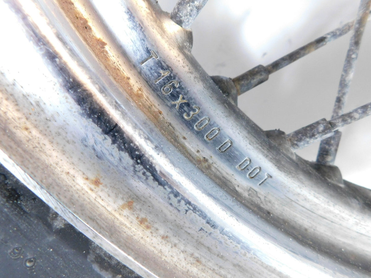 Harley Dyna Softail Sportster 883 1200 Chrome Laced Rear Wheel Rim & Tire -Rust - C3 Cycle