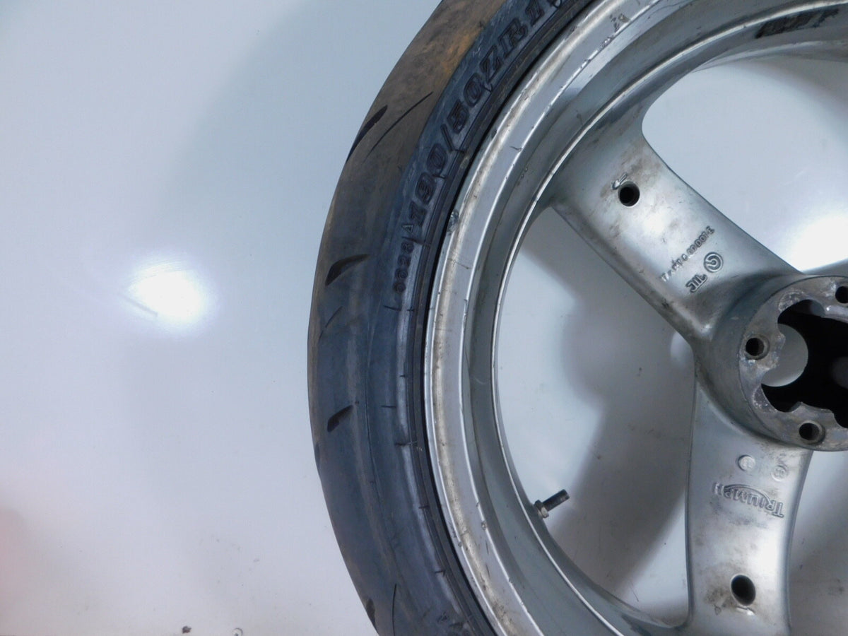 Triumph Daytona 955i & Speed Triple Sprint Silver Rear Wheel Rim & Tire T2015213 - C3 Cycle