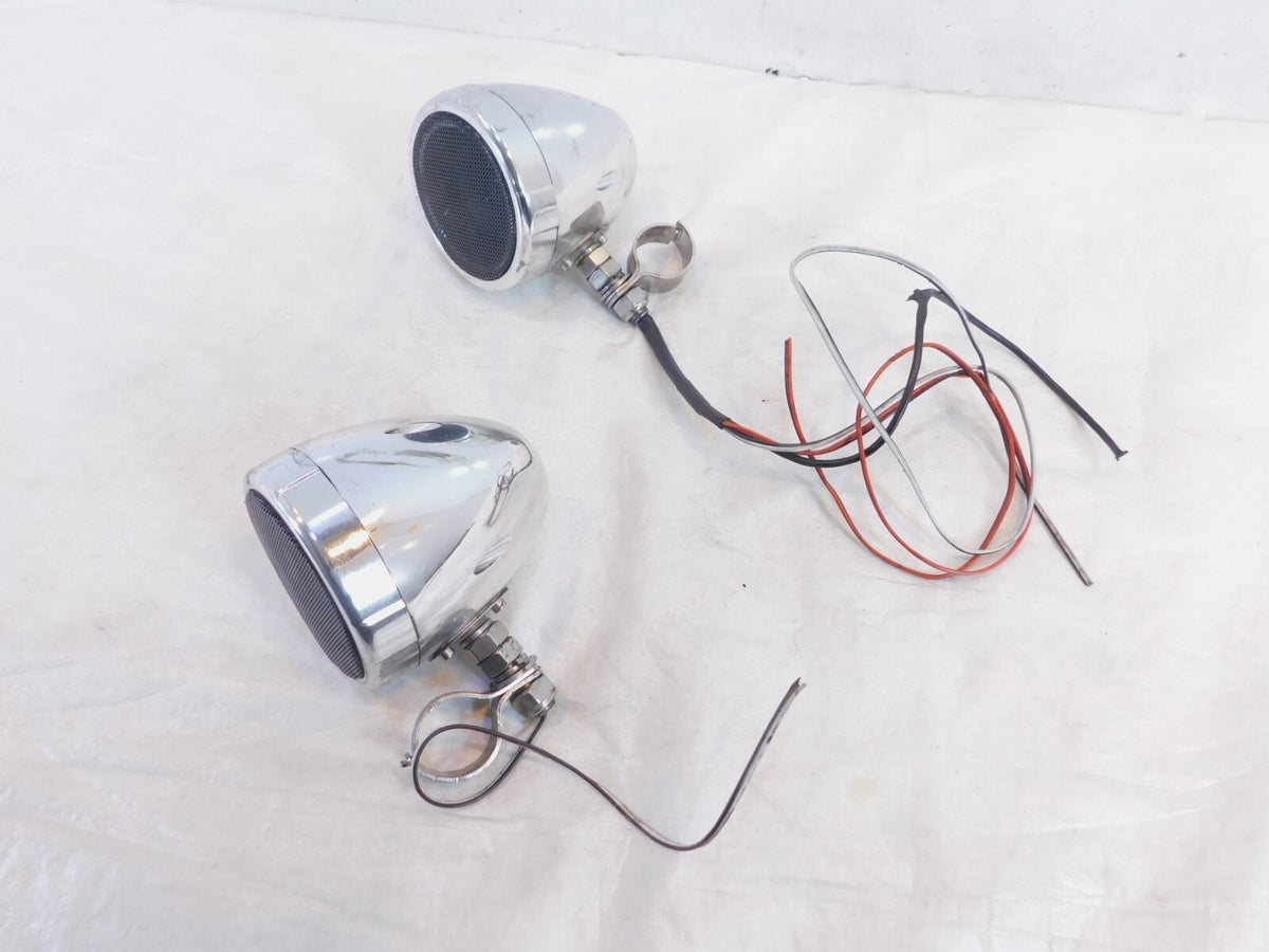 Harley Davidson Road King Softail Dyna Sportster 1" Handlebar Mounted Speakers - C3 Cycle