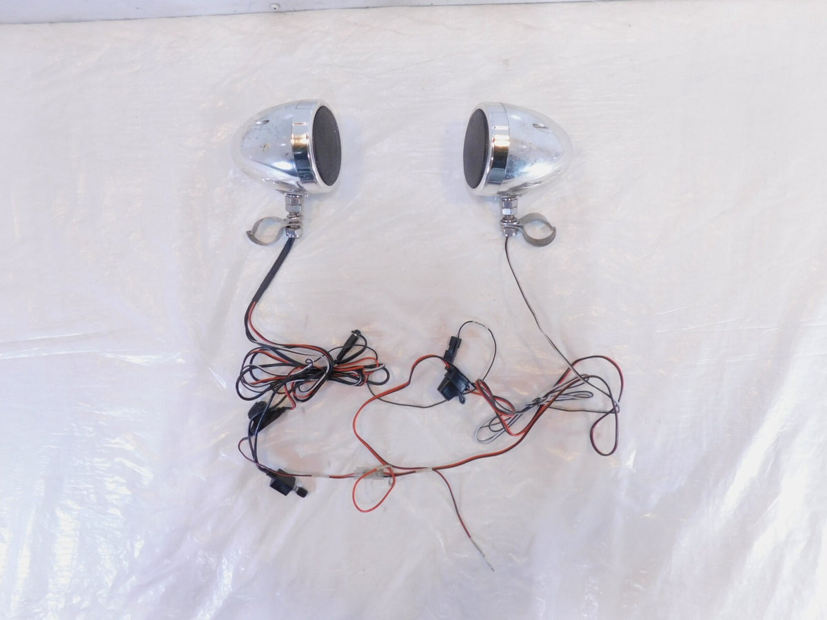 Harley Davidson Road King Softail Dyna Sportster 1" Handlebar Mounted Speakers - C3 Cycle