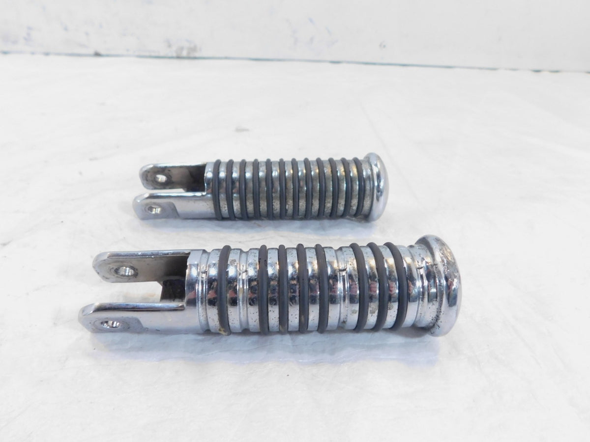 Harley Touring FXR Dyna Sportster & Softail Chrome & Rubber Footpegs Footrests - C3 Cycle