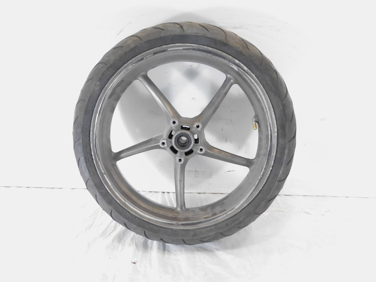 2006-2016 Triumph Daytona 675 Spoked Front Wheel Rim & Tire 3.5" x 17" - Cracked - C3 Cycle