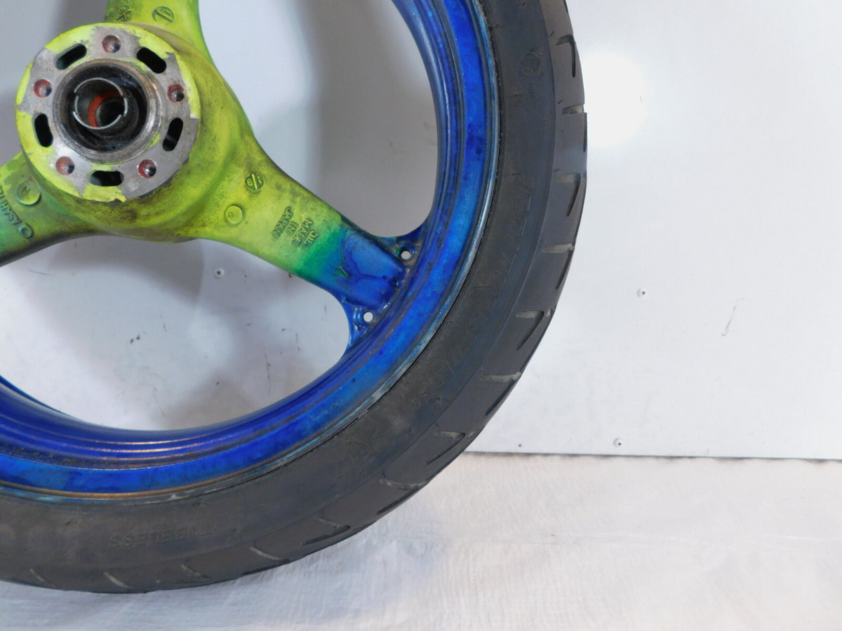 2000-2005 Kawasaki ZR-750 ZR750 ZR-7S ZR-7 ZR7 Green Front Wheel Rim & Tire - C3 Cycle