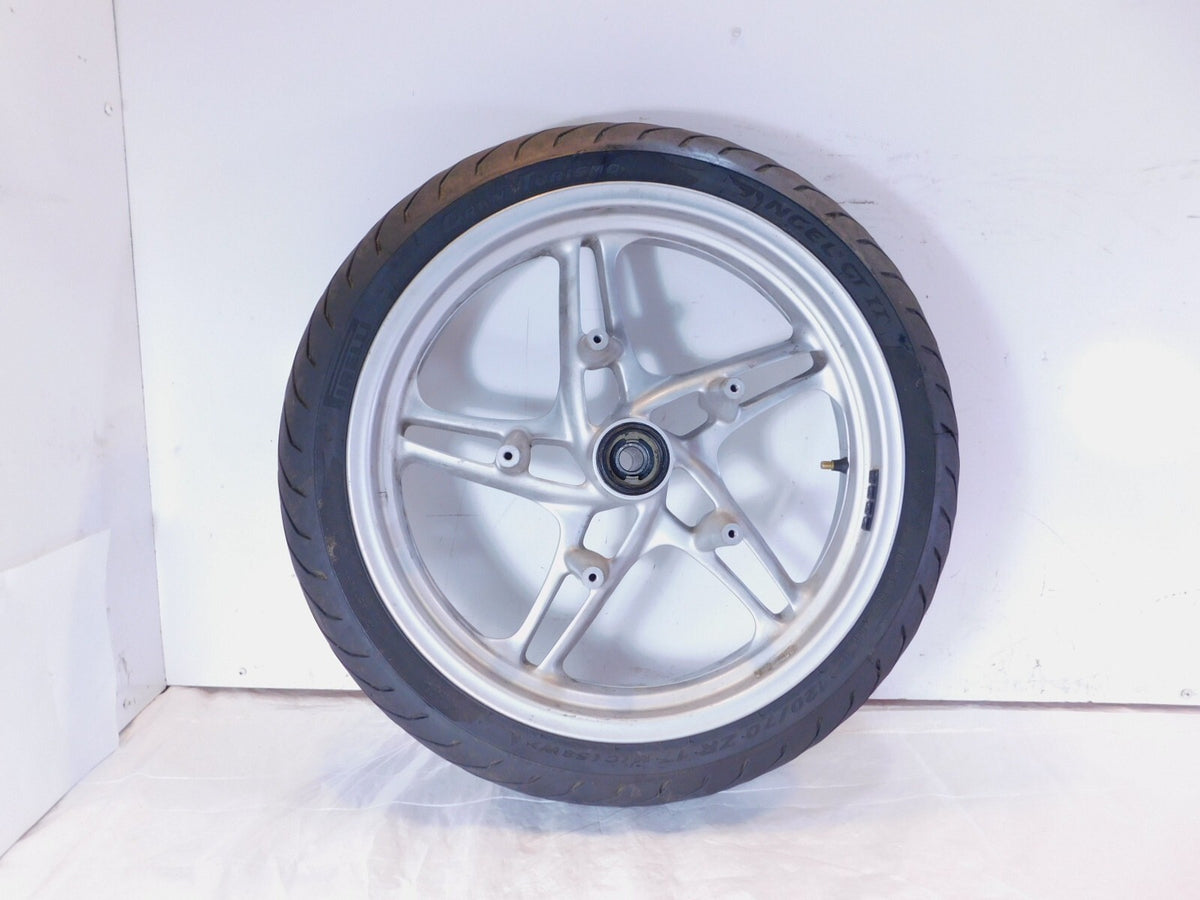 2000-2006 BMW R1150R R1150RS R1150RT Silver Front Wheel Rim & Tire 3.5x17"  Bent - C3 Cycle