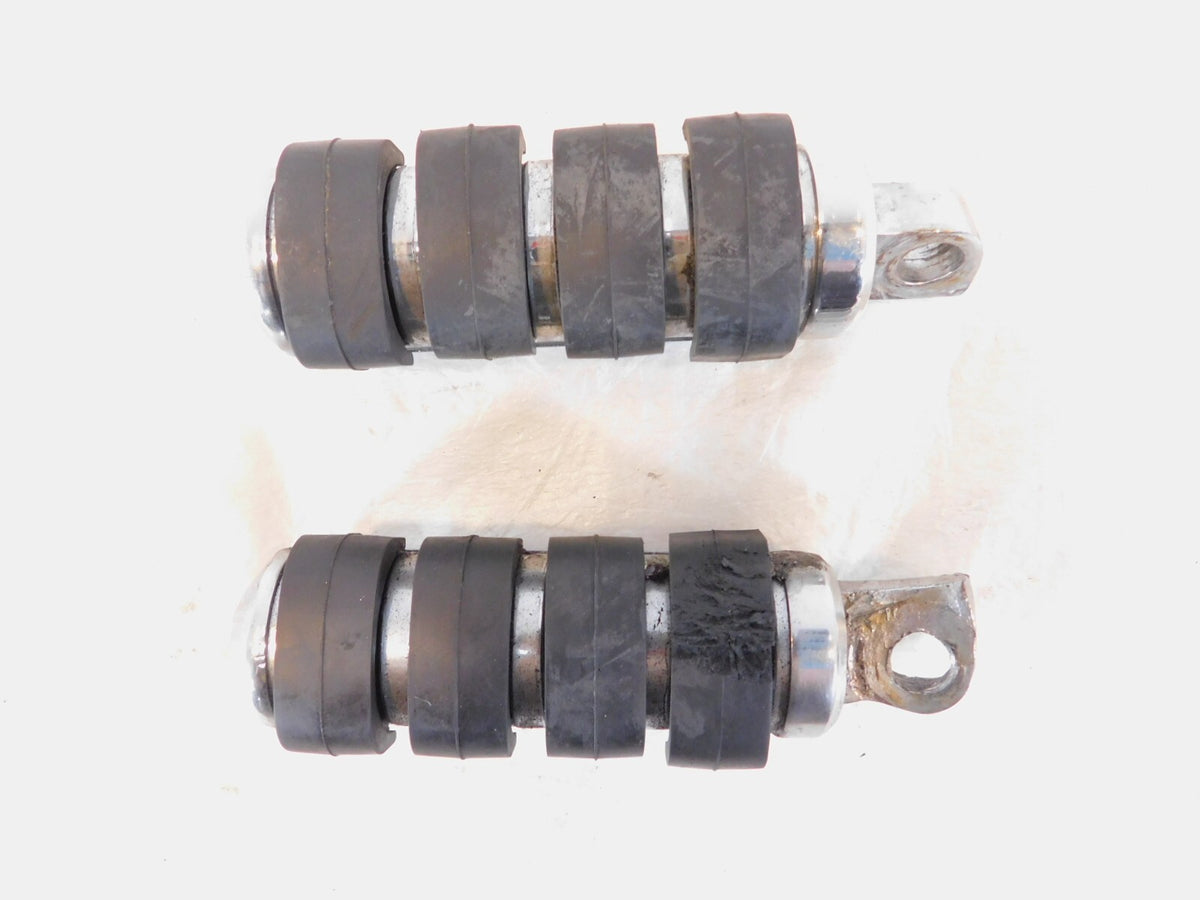 Pair Harley Touring FXR Dyna Sportster & Softail Black ISO Peg Footpeg Footrests - C3 Cycle