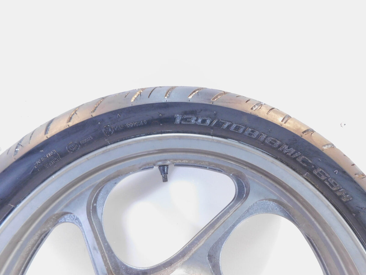 1994-2006 Kawasaki Concours 1000 ZG1000 Silver Cast Front Wheel Rim & Tire -Bent - C3 Cycle