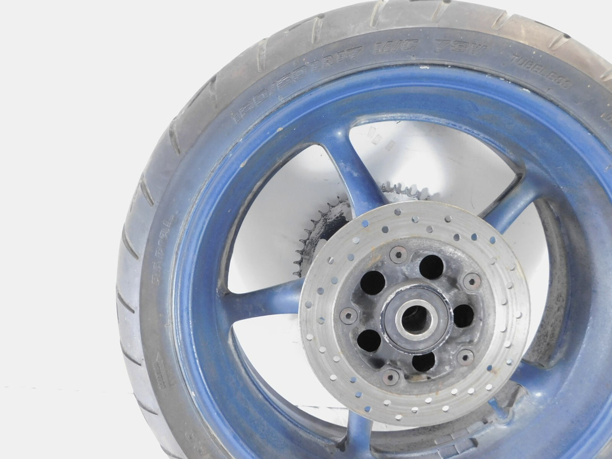 2003-2009 Yamaha YZFR6S YZF R6S & YZFR6 R6 Blue Rear Wheel Rim and Rotor - Bent - C3 Cycle
