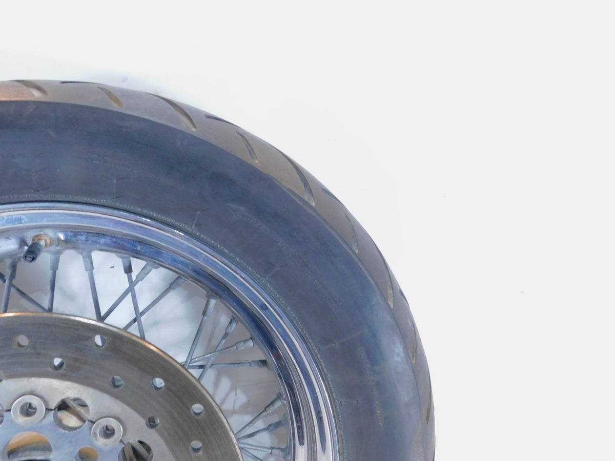 Harley Davidson Dyna Softail & Sportster 883 & 1200 Spoked Rear Wheel Rim & Tire - C3 Cycle