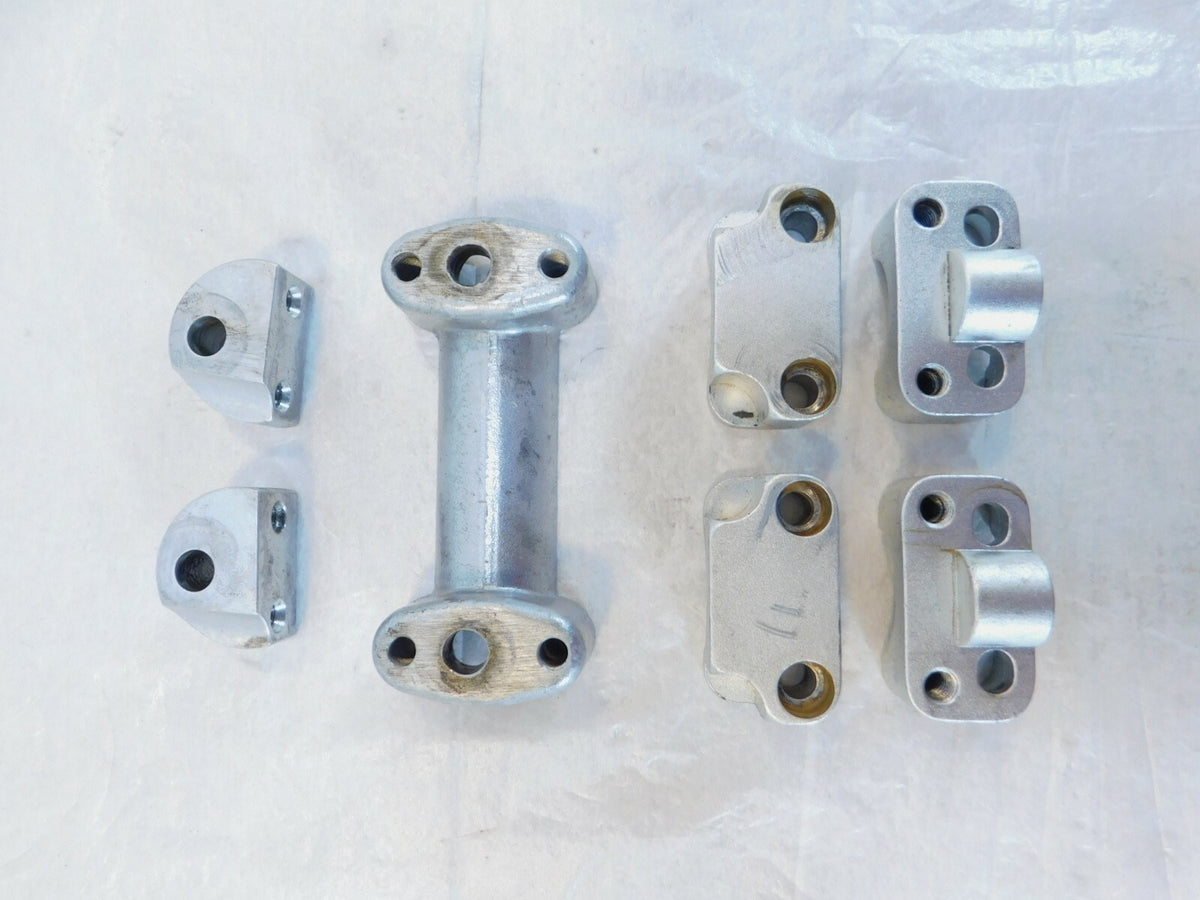 2001 01 KTM 640 LC4 Silver Handlebar Holder Clamp Brackets & Riser Inserts - C3 Cycle