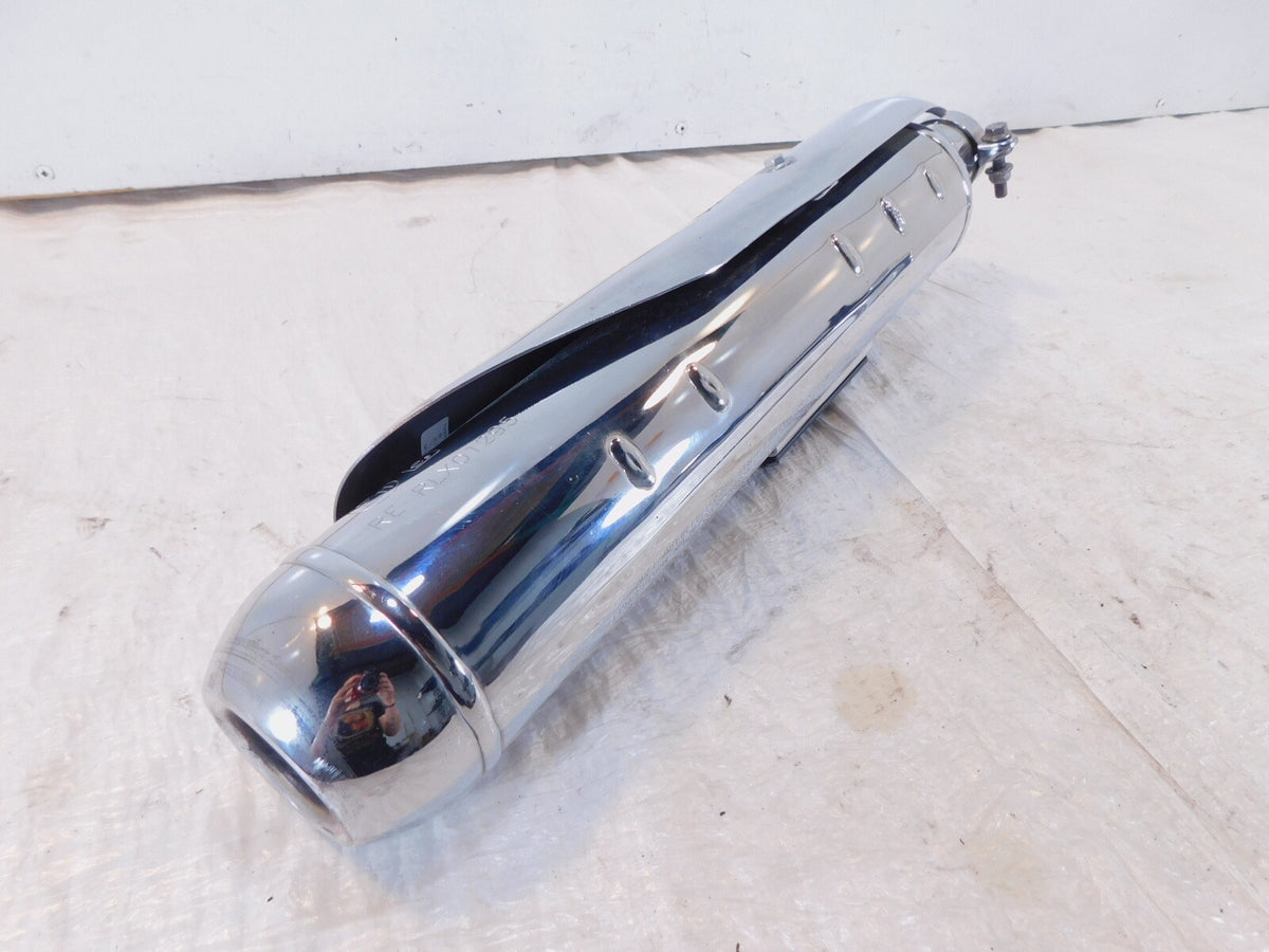 Royal Enfield Meteor 350 Euro 5 Chrome Rear Exhaust System Muffler Pipe & Shield - C3 Cycle