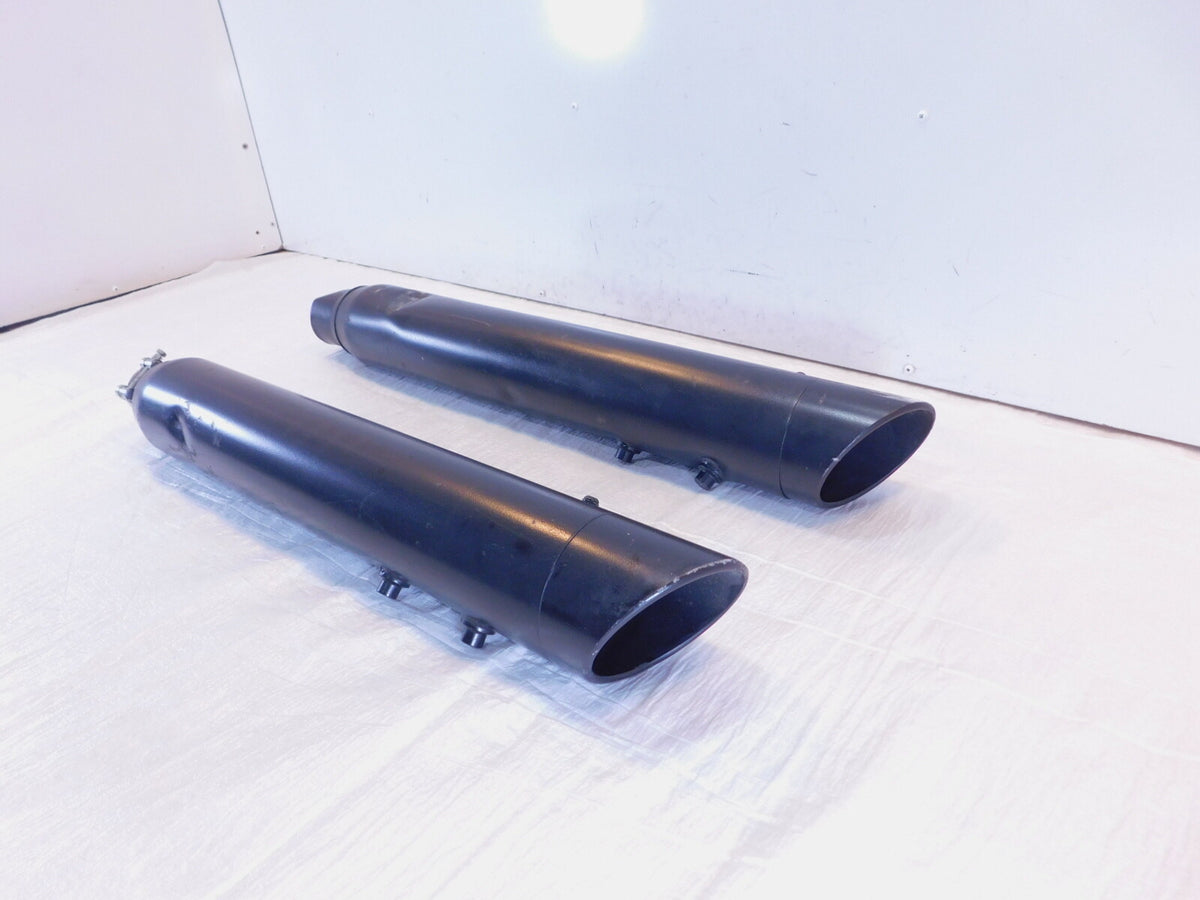 Harley Davidson Electra Road Street Glide Black Left Right Exhaust Pipe Mufflers