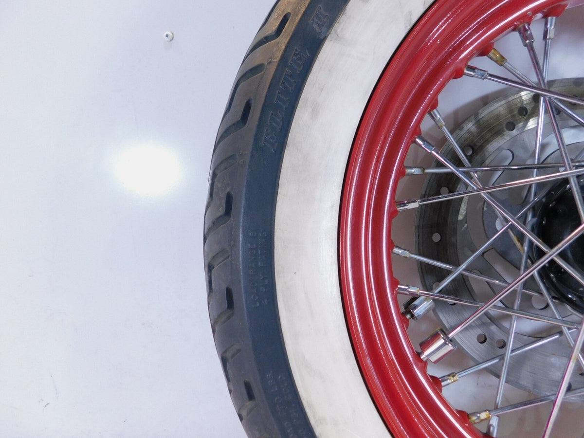 Harley Davidson Softail Heritage Classic Deluxe Spoked Front Wheel Red Rim Tire - C3 Cycle