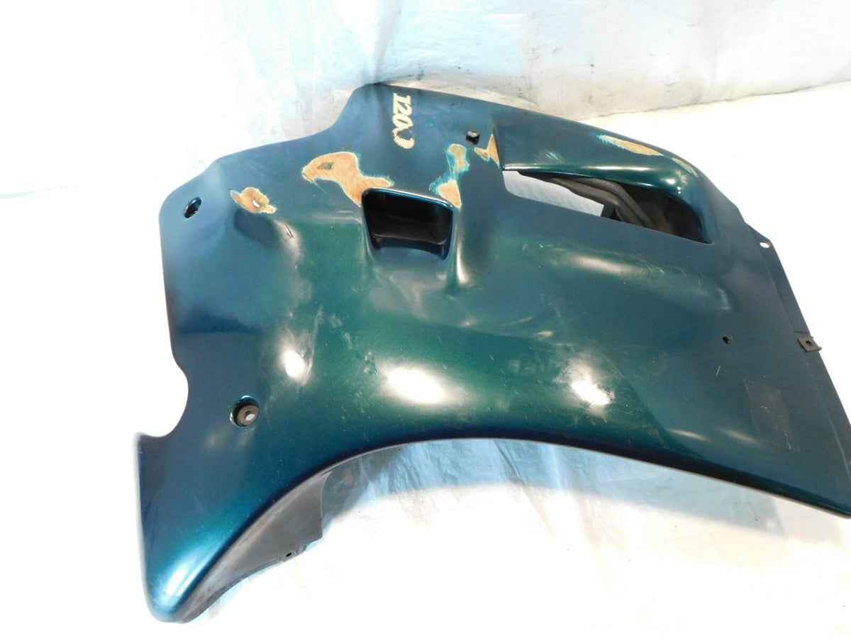 1991-1995 Triumph Trophy 4 1200 Green Left Lower Fairing Cowling Panel - C3 Cycle