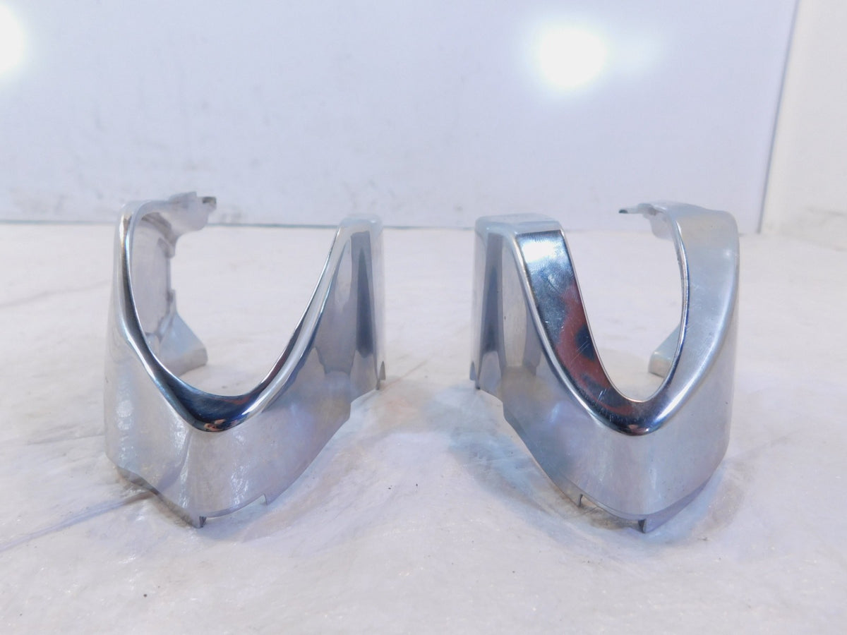 Vespa Primavera Sprint 50 125 150 Pair Chrome Handlebar Cover Fairing Shells - C3 Cycle