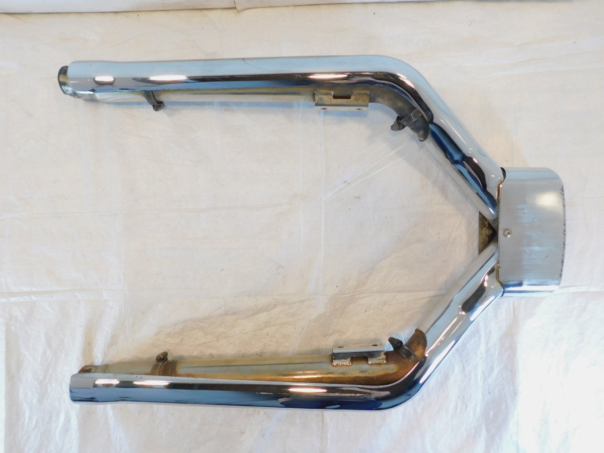 Harley Road King & Electra Glide Cobra 2 into 1 Slip On Exhaust Pipe Mufflers - C3 Cycle