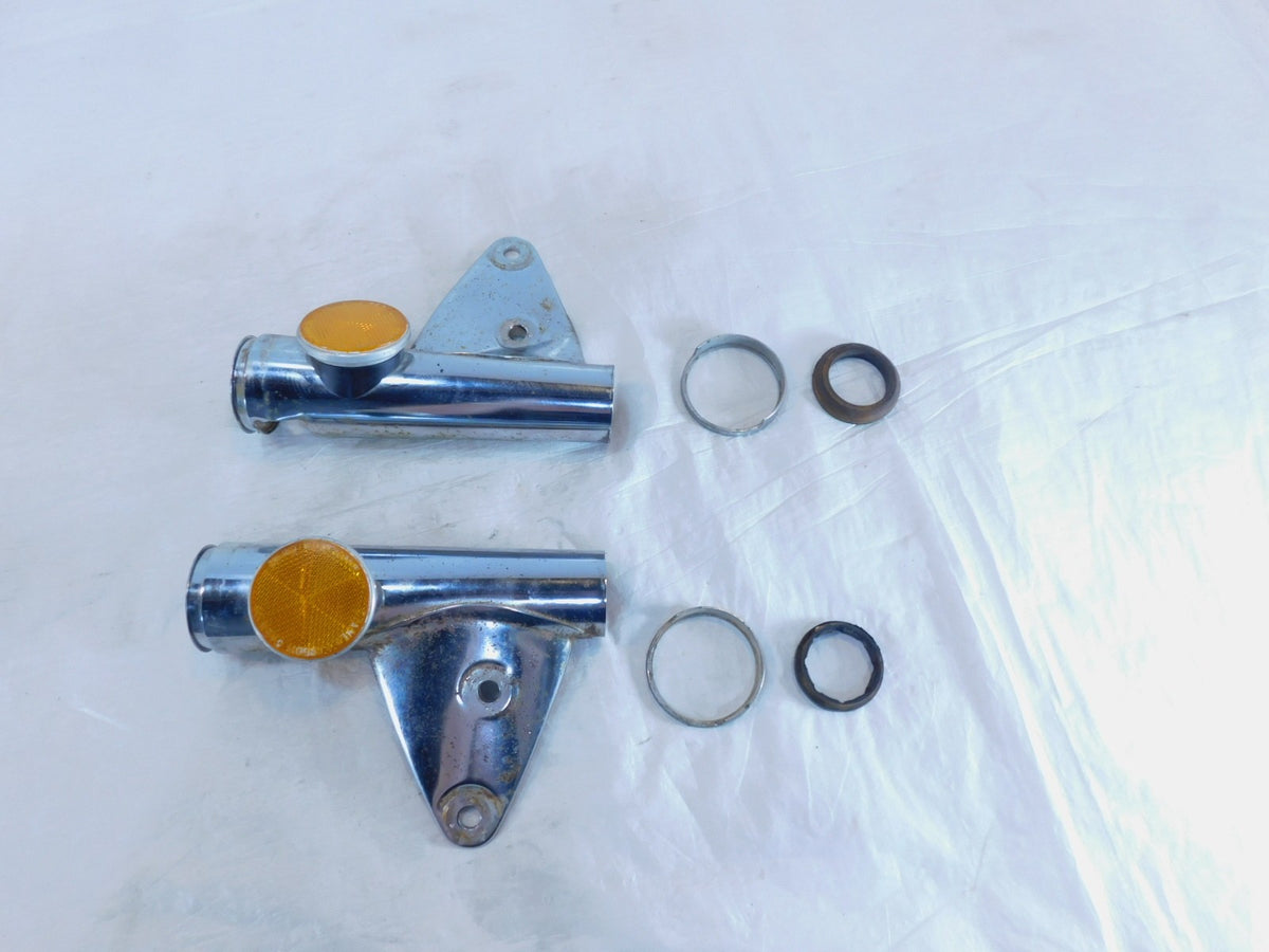 1973 73 Honda CB450K CB450K6 450 Silver Front Upper Left/Right Fork Leg Covers - C3 Cycle