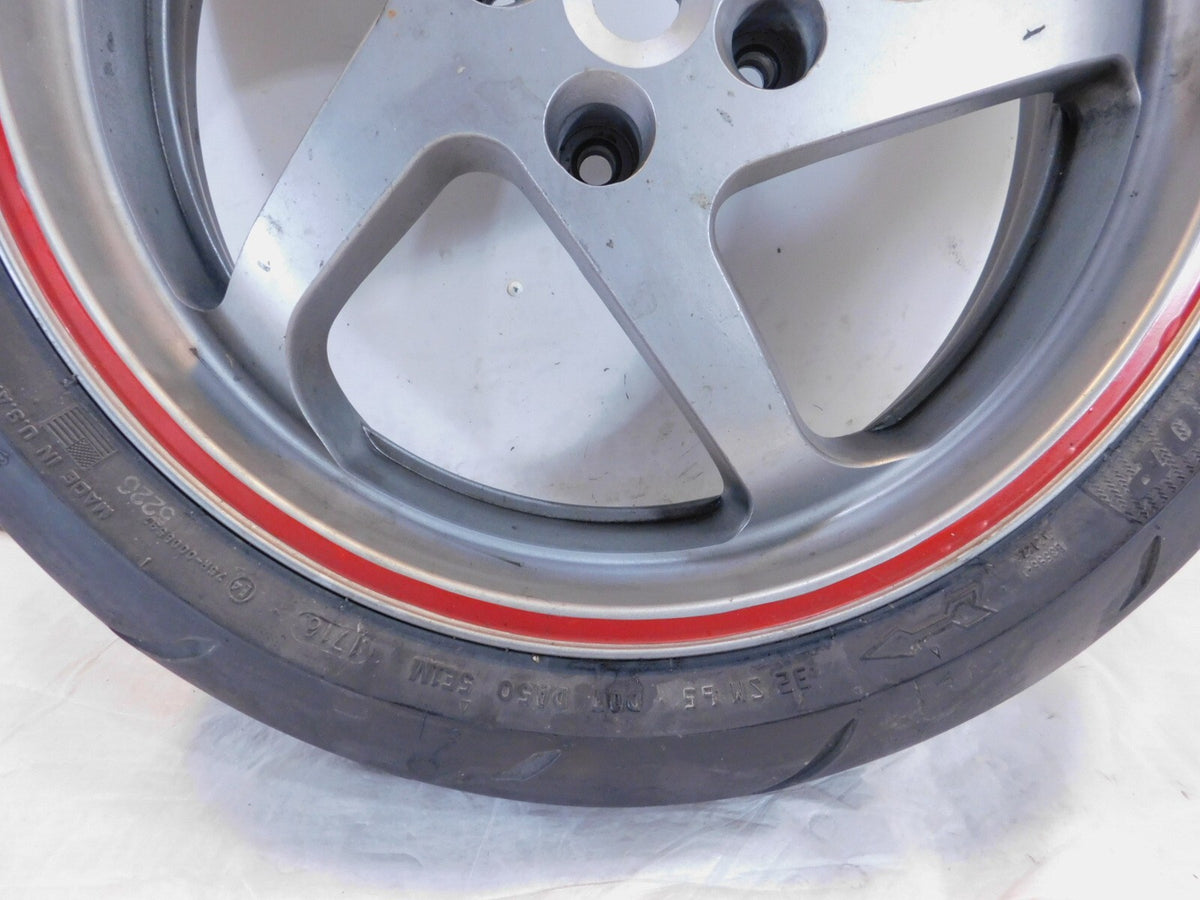 2004-2008 Honda Interceptor 800 VFR800 VFR800A ABS Silver Rear Wheel Rim & Tire - C3 Cycle