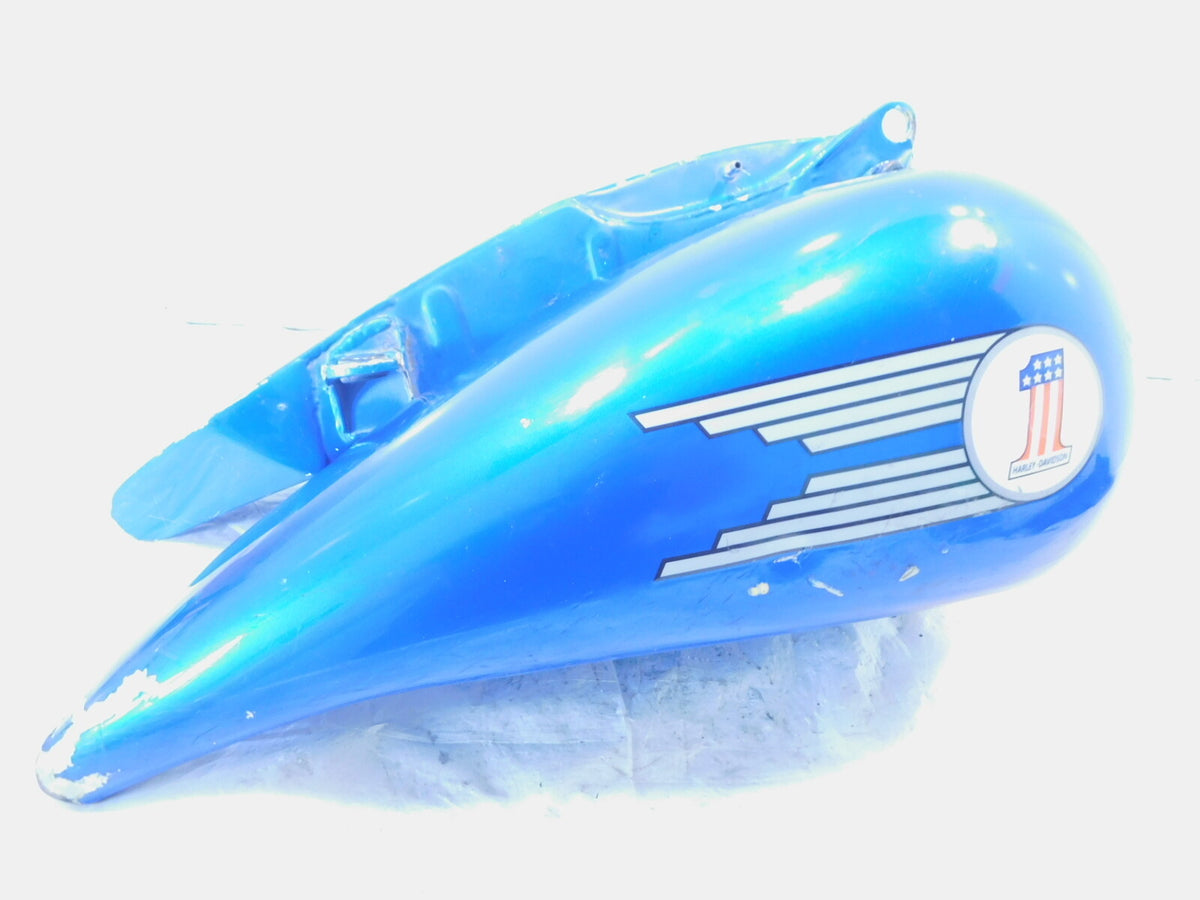 2001 Titan Phoenix ZRM ZSX Softail EVO Blue Left & Right Fuel Gas Petrol Tanks - C3 Cycle