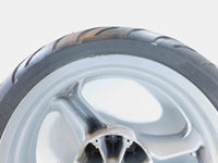 2002 MZ Skorpion Tour MZ660 660cc Cast Silver Rear Wheel Rim 17"x4" -Bent - C3 Cycle