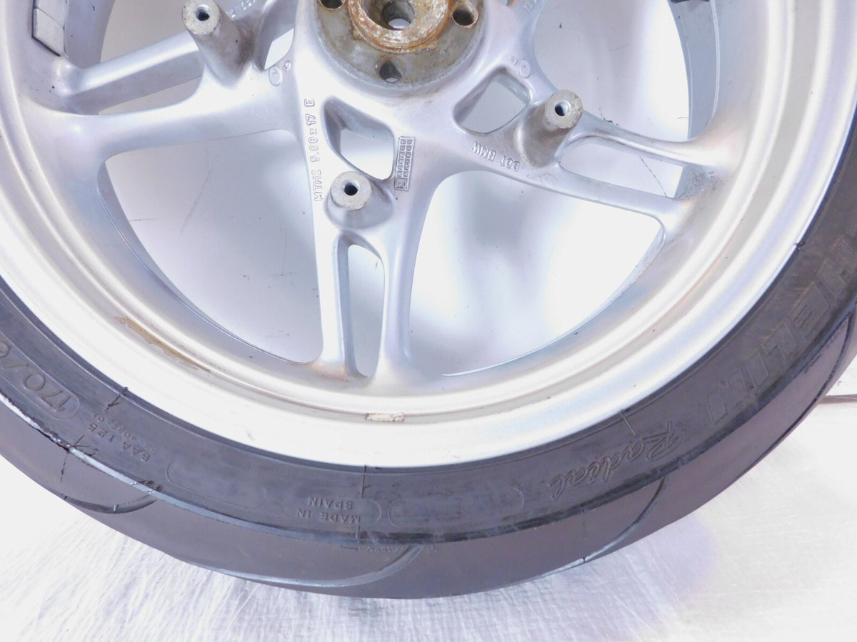 BMW R1100S R1150R R1150RS R1150RT Silver Rear Wheel Rim w/ Tire - 5x17" - C3 Cycle