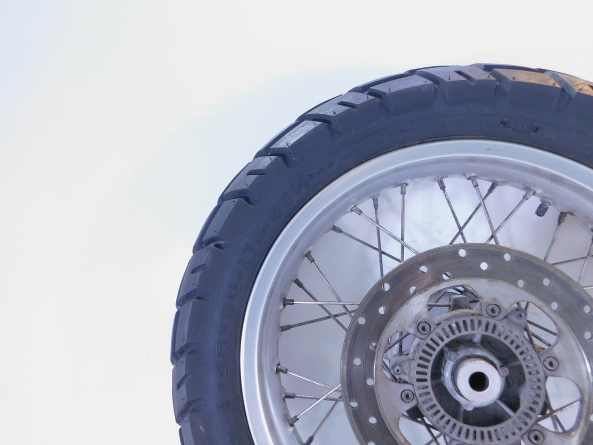 BMW G650GS Sertao & F650GS Dakar Spoked Laced Rear Wheel Rim w/ Tire & Rotor - C3 Cycle