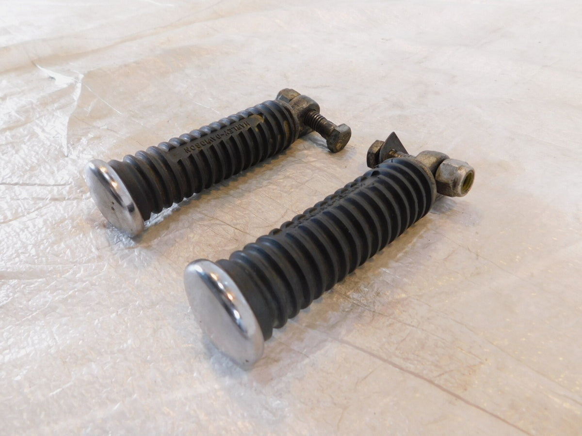 Harley Davidson FXR Dyna Sportster & Softail Black Rubber Footpegs Footrests - C3 Cycle