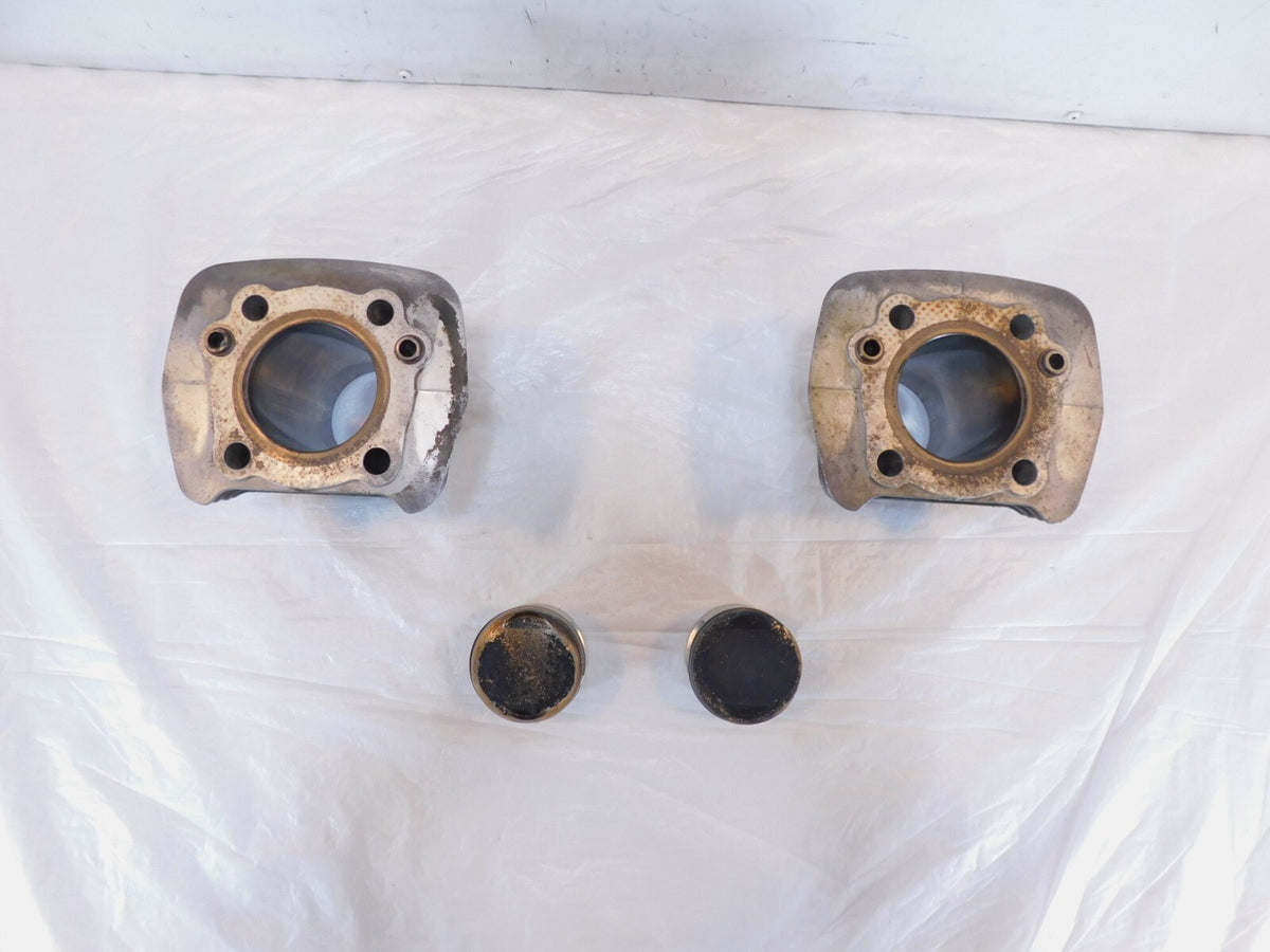 Pair Harley Davidson Sportster 883 Silver Engine Cylinder Barrel Jugs w/ Pistons - C3 Cycle