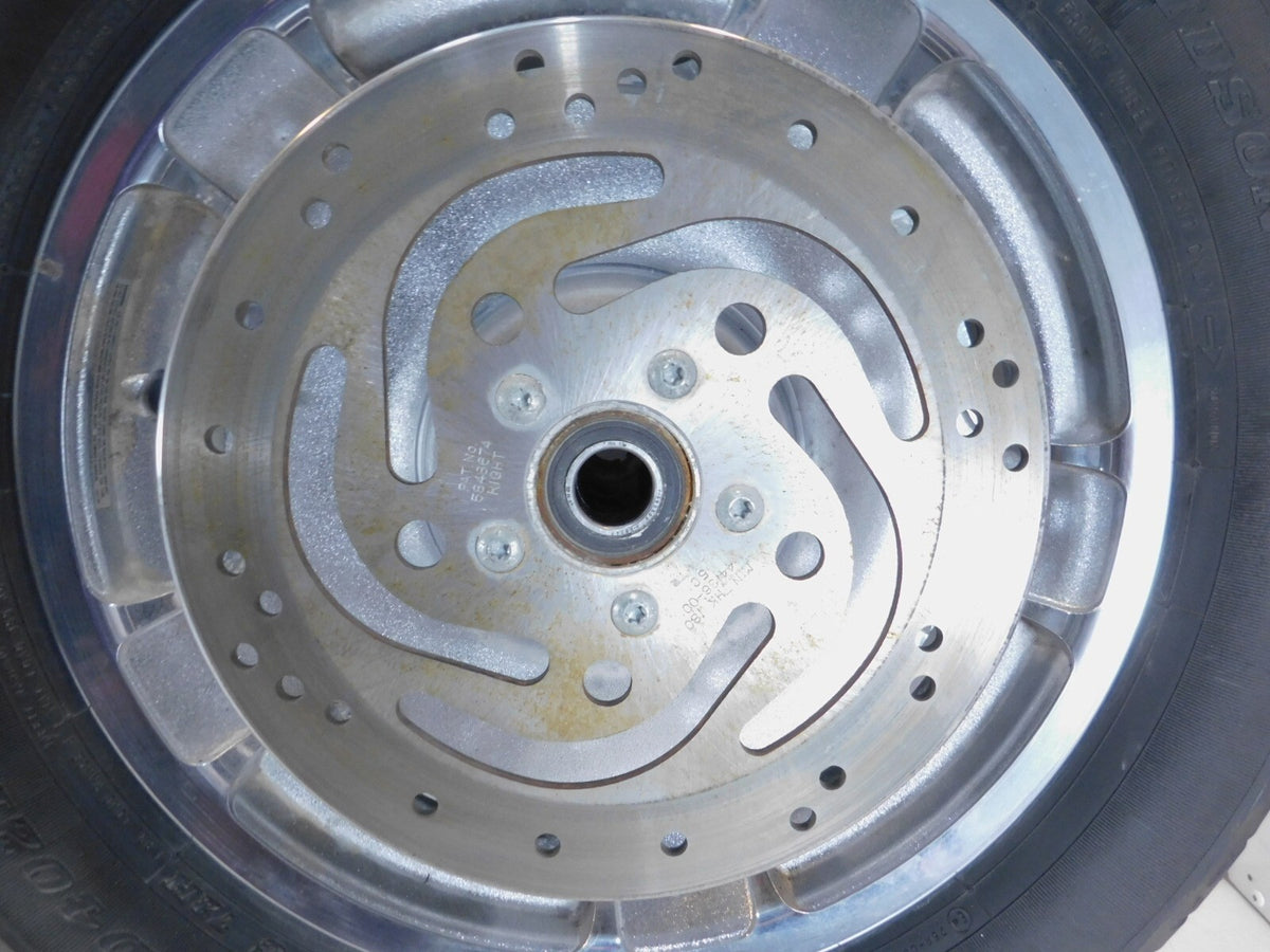 Harley Davidson Road King Electra Glide Chrome Mag Front Wheel Rim Tire & Rotors - C3 Cycle