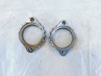 (2) Yamaha XS750 Special XS850 Exhaust Header Pipe Nut Ring Flange Mounts