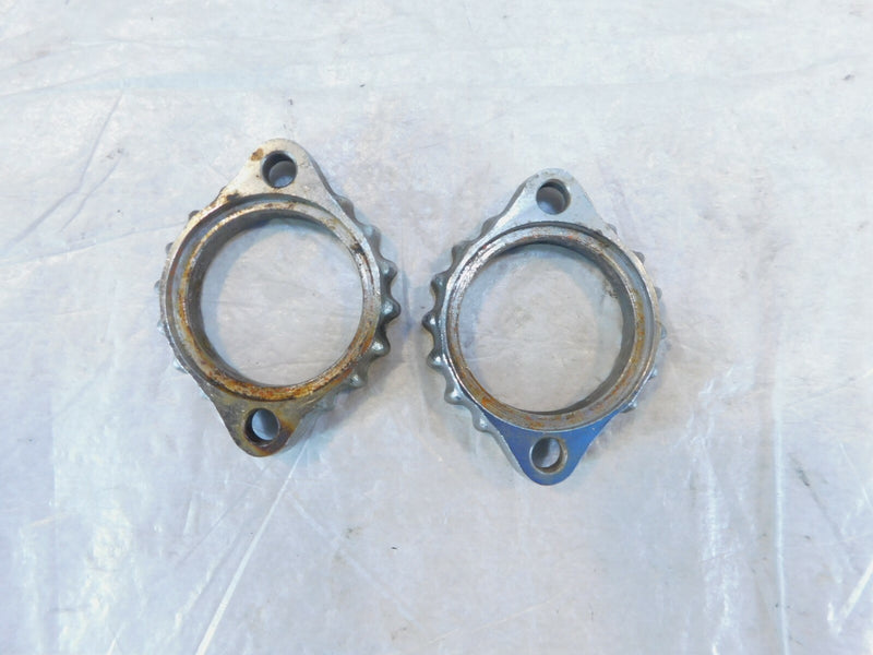(2) Yamaha XS750 Special XS850 Exhaust Header Pipe Nut Ring Flange Mounts