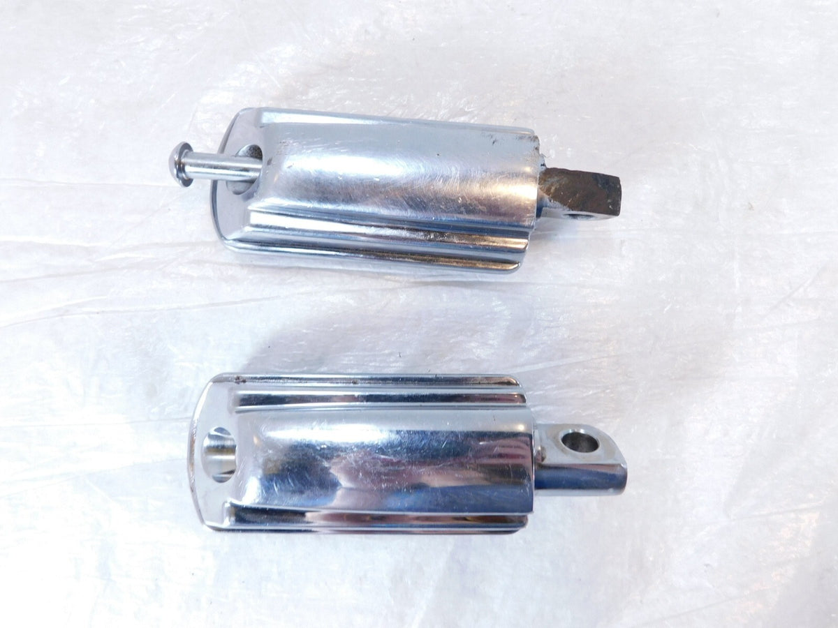 Harley Touring FXR Dyna Sportster & Softail Chrome & Rubber Footpegs Footrests - C3 Cycle