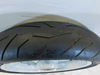 1995 & 1996 Buell M2 Thunderbolt Marchesini White Front Wheel Rim & Tire - Crack - C3 Cycle