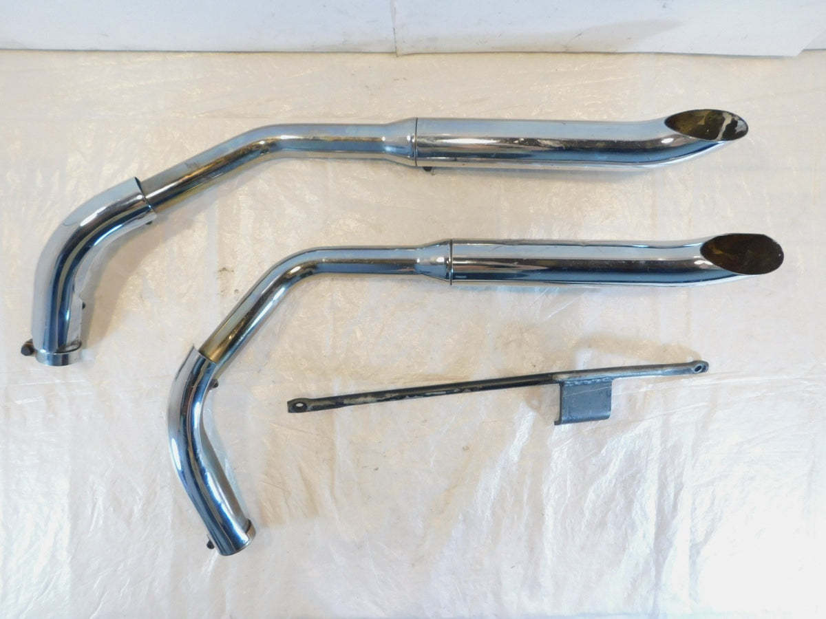 1973 Harley Davidson Sportster 900 & 1000 Chrome Exhaust System Pipes & Mufflers - C3 Cycle